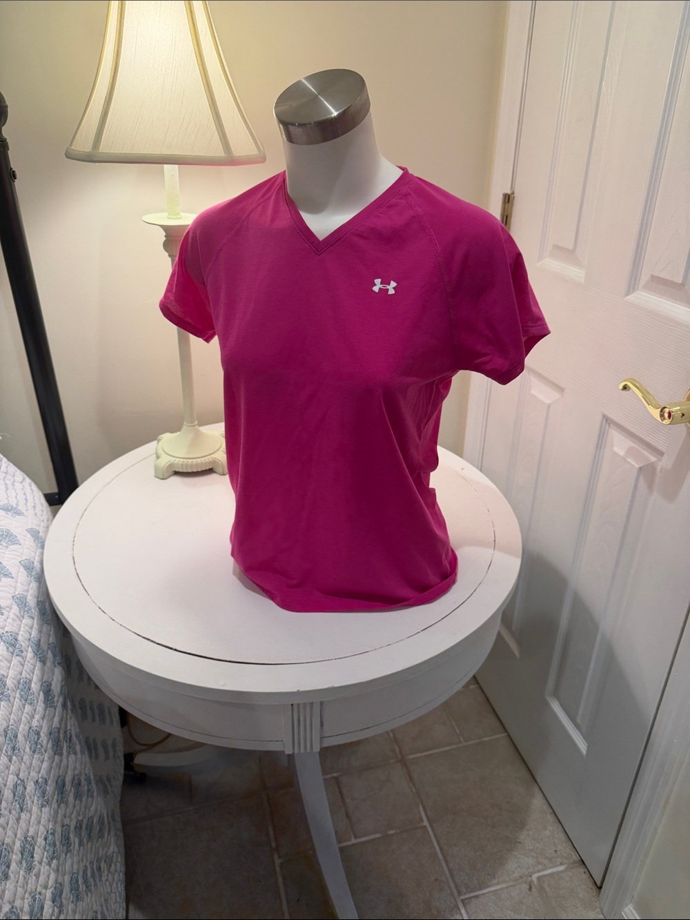 Under Armour Women's Hot Pink V-Neck Active Tee
